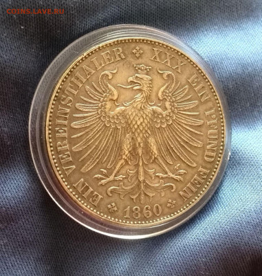 1 талер Франкфурт. 1860 года. до 24.05 - 22.00 - IMG_20220522_131611
