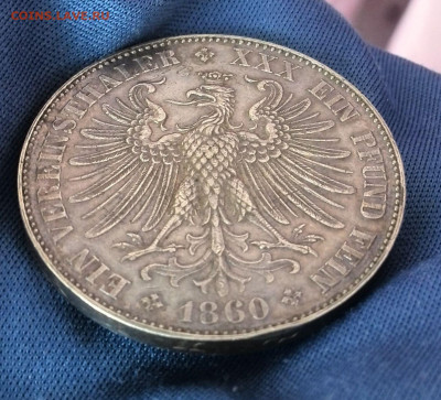 1 талер Франкфурт. 1860 года. до 24.05 - 22.00 - IMG_20220522_130002