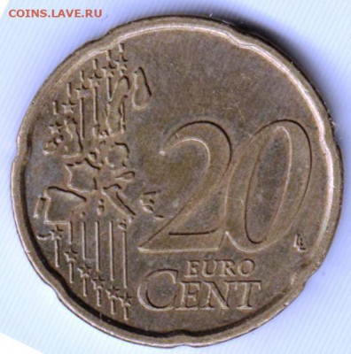 ФИНЛЯНДИЯ 20 евроцентов 1999 г. до 31.05.22 г. в 23.00 - 042