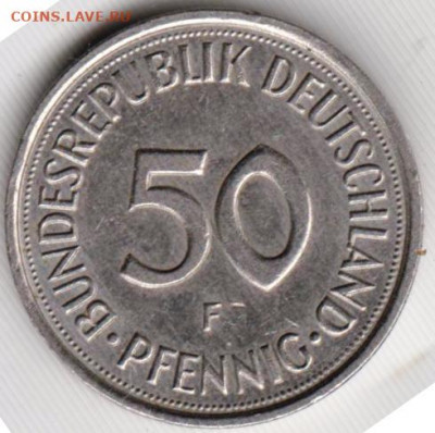 ГЕРМАНИЯ 50 пфеннигов 1990 г.F  до 31.05.22 г. в 23.00 - 045