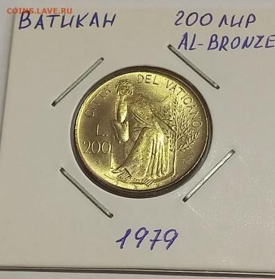 Ватикан 200 лир 1979. UNC. Тираж - 170 000 шт. - 6