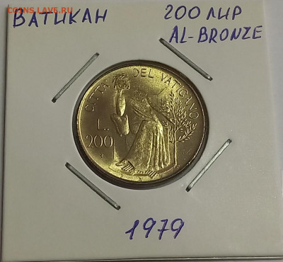 Ватикан 200 лир 1979. UNC. Тираж - 170 000 шт. - 3