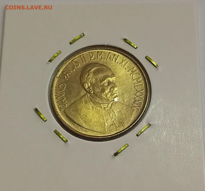 Ватикан 200 лир 1989. UNC. Тираж - 60 000 шт. - 9