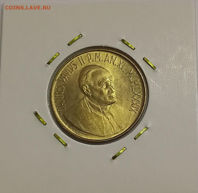 Ватикан 200 лир 1989. UNC. Тираж - 60 000 шт. - 7