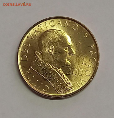 Ватикан 200 лир 2001. UNC. Тираж - 376 000 шт. - 16