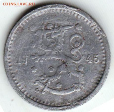 ФИНЛЯНДИЯ 50 пенни 1945 г. до 01.06.22 г. в 23.00 - 056