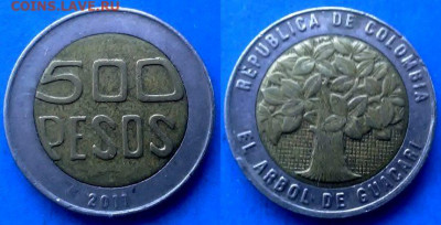 Колумбия - 500 песо 2011 года (БИМ) до 1.06 - Колумбия 500 песо, 2011