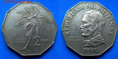 Филиппины - 2 писо 1990 года (Пальма) до 1.06 - Филиппины 2 писо, 1990
