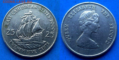 Восточные Карибы - 25 центов 2000 года до 1.06 - Восточные Карибы 25 центов, 2000