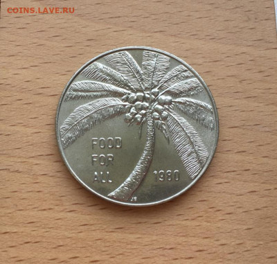 Крона Шайба Самоа 1 Тала 1980 Пальма флора ФАО FAO - krona_shajba_samoa_1_tala_1980_palma_flora_fao_fao