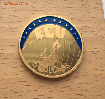 Крона Шайба Либерия 5$ долларов 2001 Экю Proof Пруф - krona_shajba_liberija_5_dollarov_2001_ekju_proof_pruf