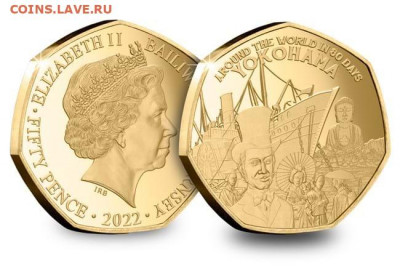 Монеты с Корабликами - pb-80-days-gold-yokohama-obv-rev