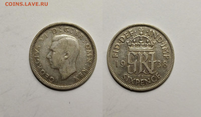 Великобритания 6 пенсов 1938 г Георг VI - 4.06 - IMG_20220327_181654