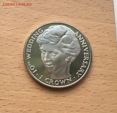 Крона Шайба Остров Мэн 1 крона 1991 принцесса Диана - krona_shajba_ostrov_men_1_krona_1991_princessa_diana_10_let_svadbe_princa_charlza_i_princessy_diany