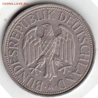 ГЕРМАНИЯ 1 марка 1990 г. А до 08.06.22 г. в 23.00 - 003