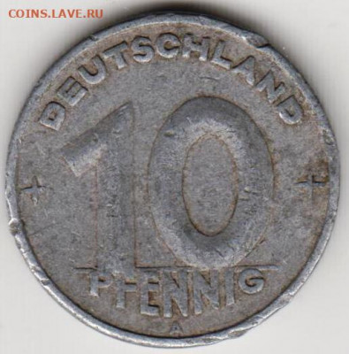ГДР 10 пфеннигов 1948 г. А до 08.06.22 г. в 23.00 - 024