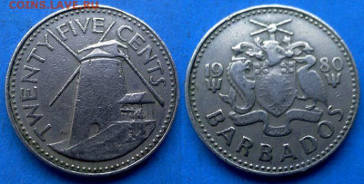 Барбадос - 25 центов 1980 года до 8.06 - Барбадос 25 центов, 1980