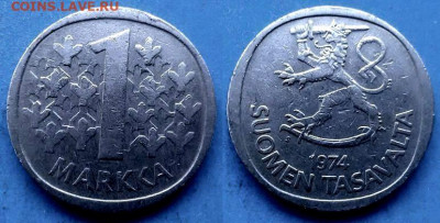 Финляндия - 1 марка 1974 года до 8.06 - Финляндия 1 марка, 1974