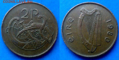 Ирландия - 2 пенса 1980 года до 8.06 - Ирландия 2 пенса, 1980