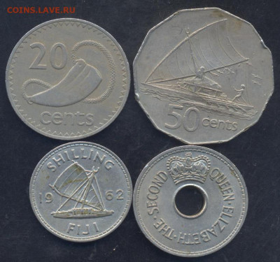 Фиджи 1962-75г. Лот 4 монеты. 6.06.2022 г. 22 -00 МСК. - Фиджи