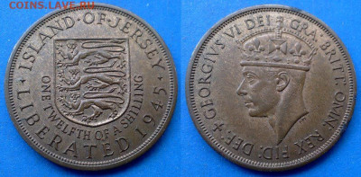 12 шиллинга 1945 года (Георг VI) до 11.06 - Джерси 1.12 шиллинга, 1945