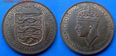 12 шиллинга 1947 года до 11.06 - Джерси 1.12 шиллинга, 1947