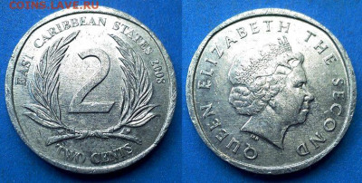 Восточные Карибы - 2 цента 2008 года до 11.06 - Восточные Карибы 2 цента, 2008