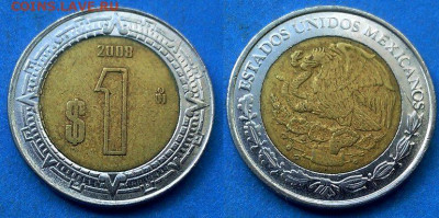Мексика - 1 песо 2008 года (БИМ) до 11.06 - Мексика 1 песо, 2008