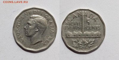 Канада 5 центов 1951 г, никель, Георг VI - 9.06 - IMG_20220602_195819