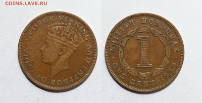 Британский Гондурас 1 цент 1945 г Георг VI - 9.06 - IMG_20220602_195951