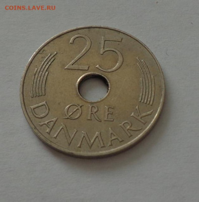 ДАНИЯ - 25 эре с отверстием до 12.06, 22.00 - Дания - 25 эре с отверстием