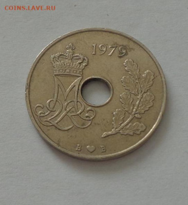 ДАНИЯ - 25 эре с отверстием до 12.06, 22.00 - Дания - 25 эре с отверстием1