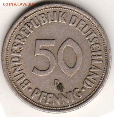 ФРГ 50 пфеннигов 1969 г. D до 13.06.22 г. в 23.00 - 039