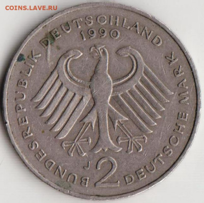 ФРГ 2 марки 1990 г. J ШТРАУС до 14.06.22 г. в 23.00 - 025