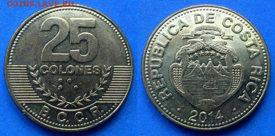 Коста-Рика - 25 колонов 2014 года до 14.06 - Коста-Рика 25 колонов, 2014