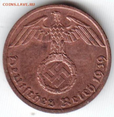 ГЕРМАНИЯ 1 пфенниг 1939 г. А  до 14.06.22 г. в 23.00 - 007