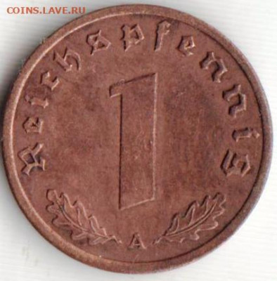 ГЕРМАНИЯ 1 пфенниг 1939 г. А  до 14.06.22 г. в 23.00 - 027