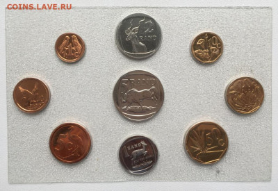 Годовой банковский набор ЮАР 1995 животные фауна флора 1 2 5 - godovoj_bankovskij_nabor_juar_1995_zhivotnye_fauna_flora_1_2_5_randov_1_2_5_10_20_50_centov_9_sht