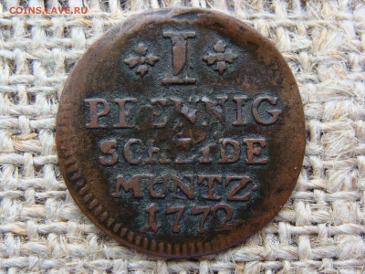 1 пфенниг 1772 год. вольный город Хильдесхайм до 12.06 - И1-157Б-2-1.JPG