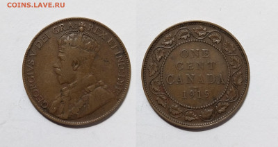 Канада 1 цент 1919 года Георг V большой тип -12.06 - IMG_20220605_183858