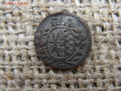 1 пфенниг 1765 год (C.). Саксония-Альбертина до 12.06 - И1-322Б-2-3+.JPG