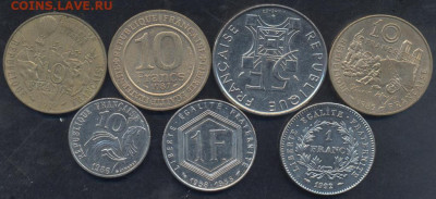 Юбилейные монеты Франции. Лот 7 монет.12.06.2022 г. 22 -00 М - Юбилейка Франции