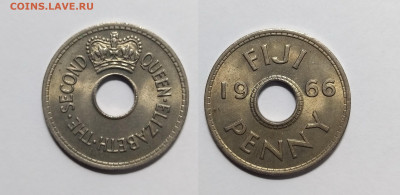 Британские Фиджи 1 пенни 1966 года -15.06 - 1654881920594