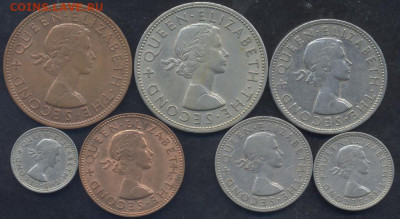 Новая Зеландия лот 7 монет 1957-65 г.  14.06.2022 г. 22 -00 - Зеландия 1