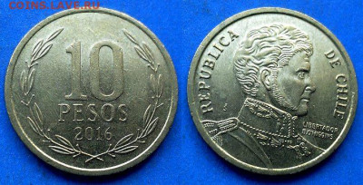 Чили - 10 песо 2016 года до 18.06 - Чили 10 песо, 2016