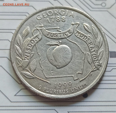 25 центов 1999 год.штат Джорджия.D.17.06.2022 22-00 - i (7)