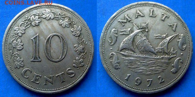 Мальта - 10 центов 1972 года до 19.06 - Мальта 10 центов, 1972