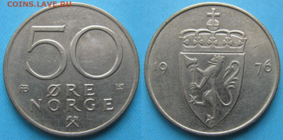 Норвегия 50 эре 1976 до 20-06-22 в 22:00 - Норвегия 50 эре 1976    166-к7-5179