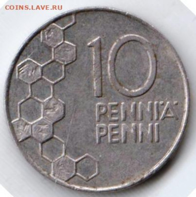 ФИНЛЯНДИЯ 10 пенни 1990 г. до 22.06.22 г. в 23.00 - 030