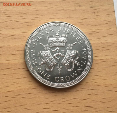 Крона Шайба Остров Мэн 1 крона 1977 25 лет правления герб - krona_shajba_ostrov_men_1_krona_1977_25_let_pravlenija_elizavety_gerb